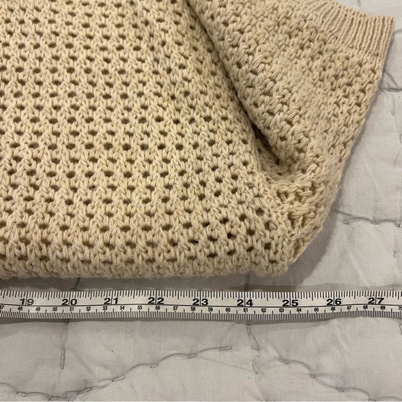 Esprit Open Knit Crochet Top Medium Cream Wool Alpaca Blend Boho Made In Italy - Picture 8 of 10